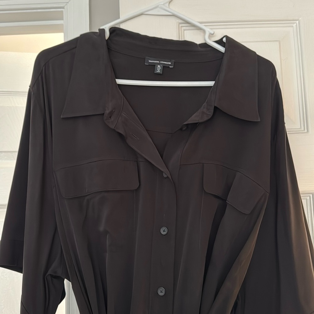 Universal Standard Short Sleeve Cupro Dress